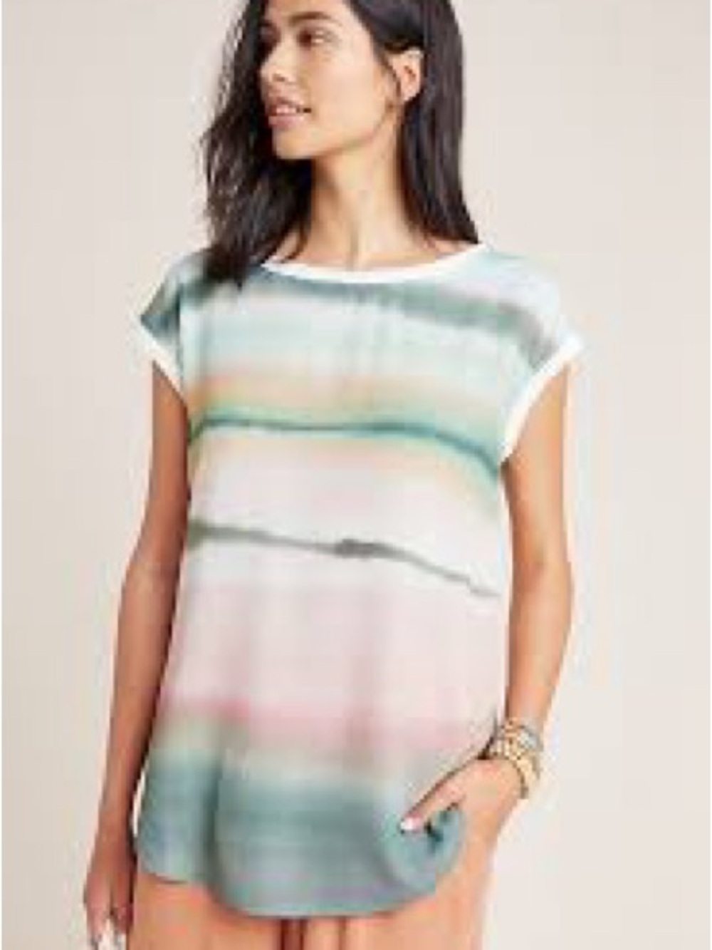 Anthropologie  Tuscany Boatneck WatercolorTee